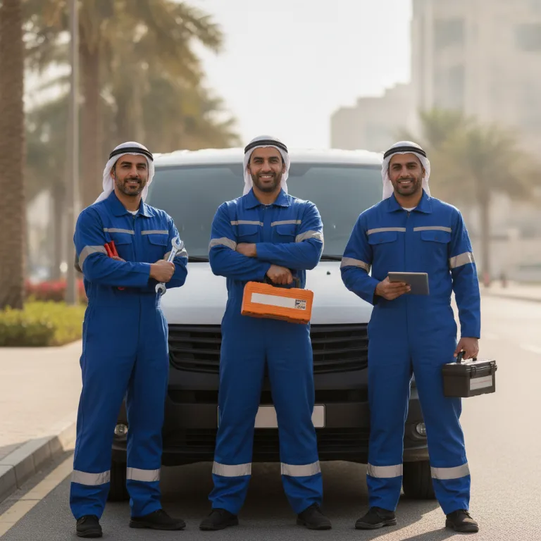مساعدة على الطريق فريق في مرسى دبي